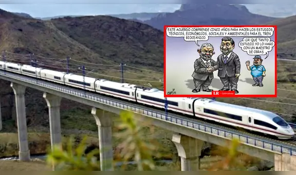 Carlincatura expone contraste entre la planificación internacional del tren bioceánico y las promesas locales sin estudios previos