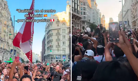 Multitud de peruanos cantan a viva voz 'Cariñito' y emocionan con su hinchada por Fiestas Patrias en España: "Perú es clave"