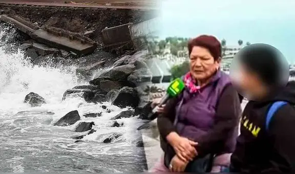 Peruana genera controversia al llevar a su nieto al malecón de Chorrillos para ver el tsunami: "Nunca lo he visto"