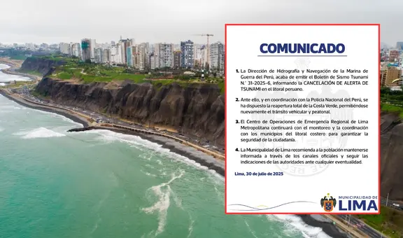 MML reabre la Costa Verde y dispone reanudar el tránsito vehicular y peatonal tras cancelación de alerta de tsunami