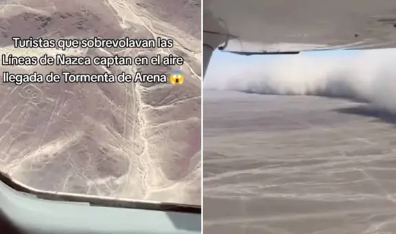 Turistas sobrevolaban las Líneas de Nazca y captan momento exacto de la llegada de la tormenta de arena que cubrió Ica y otras ciudades del Perú
