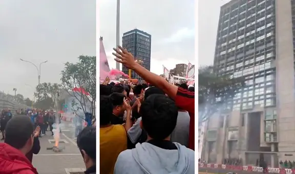 Hinchas de Universitario protestan afuera de Sunat por demora en designar al nuevo administrador: "Nosotros levantamos a la 'U'"