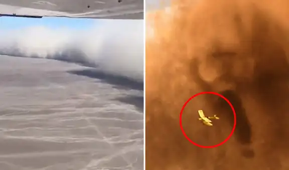 Turistas graba la llegada de la tormenta de arena mientras sobrevolaban las Líneas de Nasca y usuarios bromean con el hecho: "Como en La Momia"