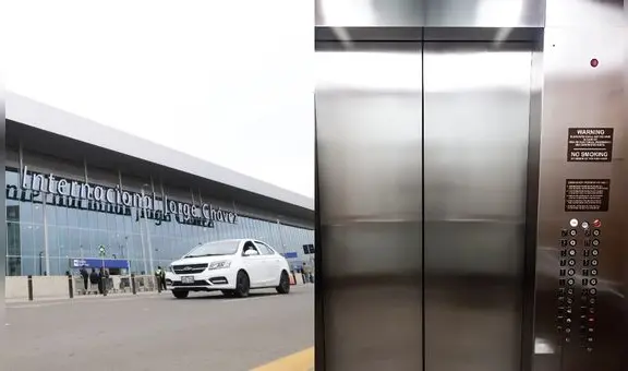 Se registró la caída de un ascensor con dos personas adentro en la torre de control del nuevo Jorge Chávez