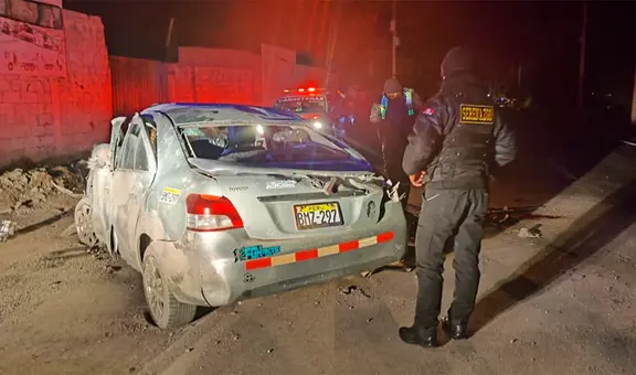 Un fallecido y un herido deja despiste y volcadura de taxi en la vía Puno - Desaguadero