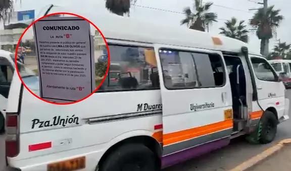Aumentan S/ 0.50 de pasaje en línea B de ruta Lima-Los Olivos para pagar cupo por extorsiones: les exigen S/20 diarios