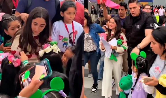 Lara Campos, estrella infantil de Youtube, tuvo un cálido recibimiento en el Aeropuerto Jorge Chávez