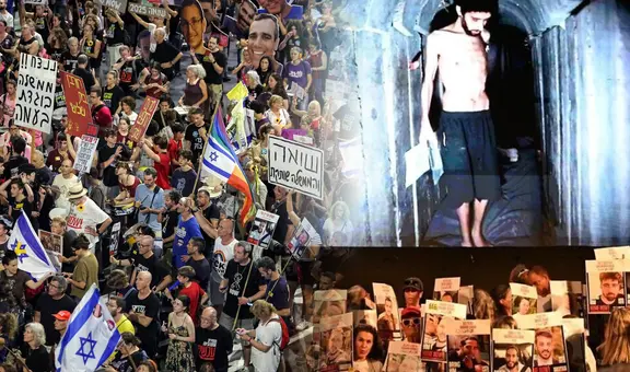 Más de 60.000 personas protestan en Israel tras difusión de video de rehén obligado por Hamás a cavar su propia tumba