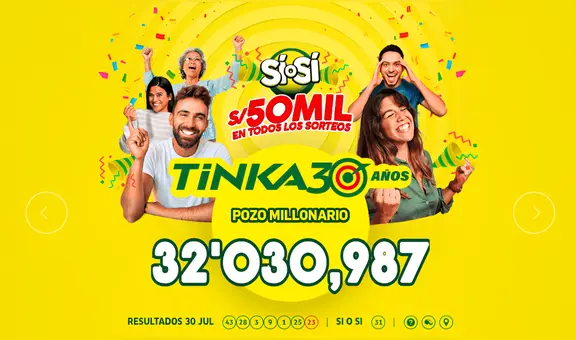 ¡No reventó el Pozo Millonario! Resultados de La Tinka del domingo 3 de agosto: conoce los números ganadores