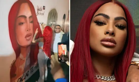 Fans peruanos sorprenden a Yailin con mural y ella fue hasta el Callao para firmarlo: "Perú es clave"