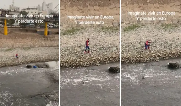 Hombre disfrazado de Spiderman es captado bailando en el río Rímac: "Fue a buscar a Aquaman"