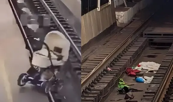 Bebé se salva de milagro en Rusia tras caer su carriola a las vías del tren y quedar hecha pedazos