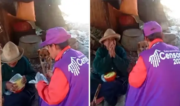 Censista encuentra a adulta mayor en situación vulnerable en Áncash y decide regalarle su almuerzo durante Censo 2025