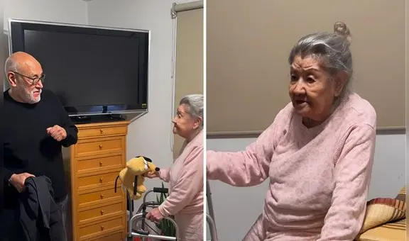Madre de 94 años regaña a su hijo y conmueve a las redes sociales: "¿Por qué te tardaste?"