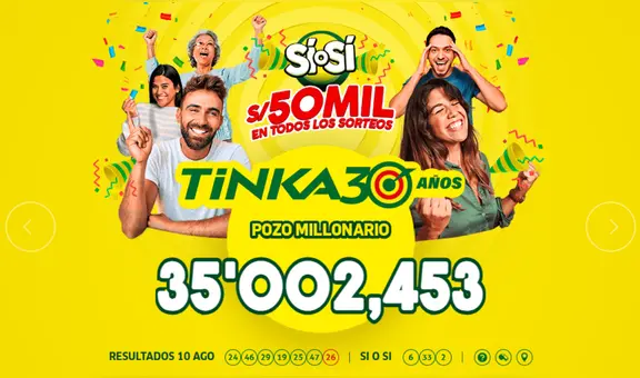 Resultados de La Tinka del miércoles 13 de agosto de 2025: conoce los últimos números ganadores, el pozo millonario y más