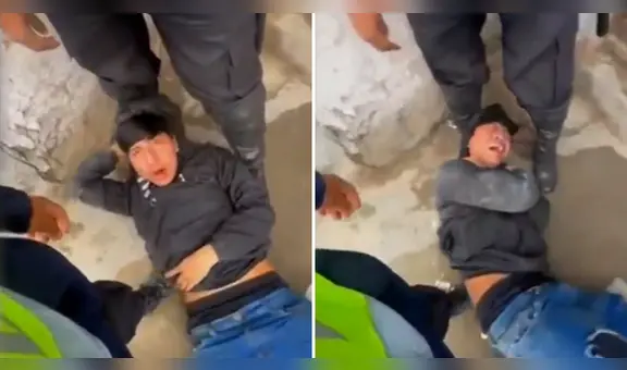 Delincuente llora al ser capturado cuando trataba de forcejear la puerta de una casa en VMT: "No me puede detener"