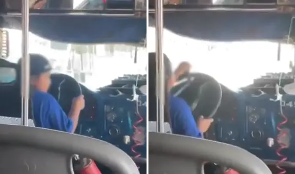Graban a niño manejando una micro en México y video se vuelve viral: "Al menos no está con el celular"