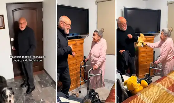 Abuelita de 90 años regaña a su hijo de 70 por llegar tarde a casa: "A esa edad son rebeldes"
