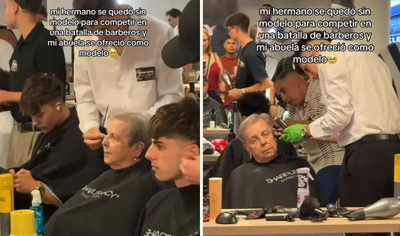 Joven barbero no tenía modelo para concurso y su abuelita conmueve al ayudarlo: "Que sean eternas"