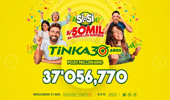 Resultados de La Tinka HOY, miércoles 20 de agosto: revisa los últimos números ganadores, el pozo millonario y más