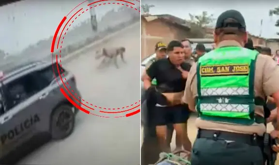 Delincuente se lanza de patrullero en movimiento para fugarse en Tumbes: sus familiares intentan protegerlo, pero la Policía lo captura
