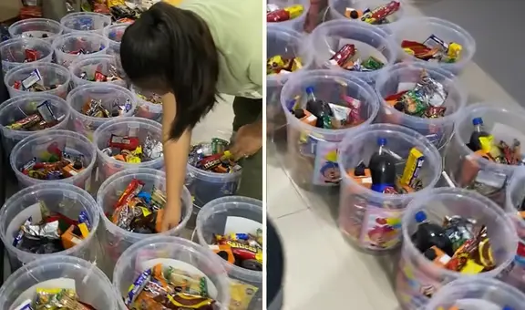 Cumpleaños en Perú es viral en TikTok tras regalar baldes repletos de dulces: “Invítenme, yo barro”