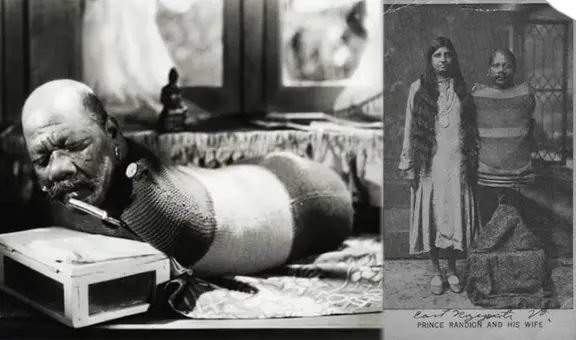 La increíble historia del 'hombre oruga', la estrella del circo freak que brillaba en EEUU fumando y afeitándose sin brazos