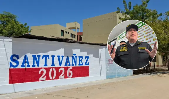 Piura: PNP borra pintas de "Santiváñez 2026" que aparecieron en villa policial