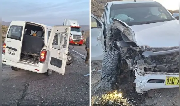 Fuerte choque deja 14 heridos en la vía Arequipa-Puno, entre ellos dos menores de edad