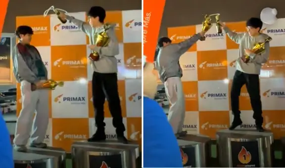 Streamer Sacha explota contra joven por arrojarle champagne durante premiación: "No seas h*****"