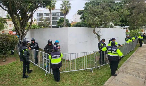 Vecinos de Miraflores protestan por construcción de módulo de seguridad en parque Leoncio Prado: "Es completamente ilegal"