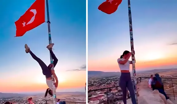 Polémica en Turquía: turista extranjera iría a la cárcel por realizar un 'pole dance' en el asta de una bandera