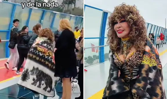 Tigresa del Oriente sorprende en el Puente de la Paz con su frazada y usuarios dicen: "El nuevo paseo de la fama"