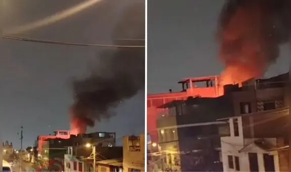 Fuerte incendio afecta vivienda en el Rímac: 10 unidades de bomberos atienden el siniestro