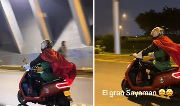 Motociclista en Perú sorprende con curiosa vestimenta de Dragon Ball Z y se vuelve viral: "El gran Sayaman"