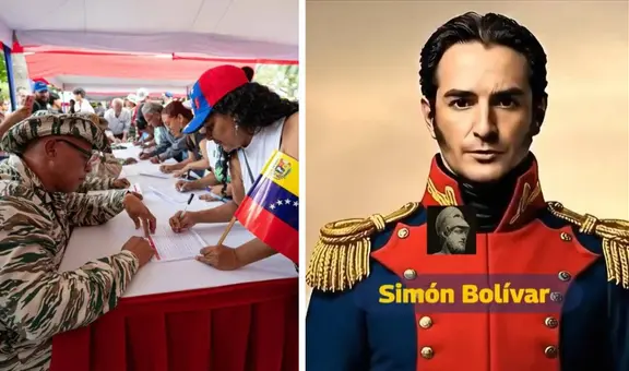 Régimen de Maduro acude a la IA para promover alistamiento de milicianos con imágenes de Simón Bolívar y beato venezolano