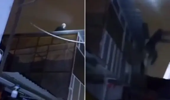 Delincuente se fractura las piernas al caer de edificio tras robar tienda de celulares en Trujillo