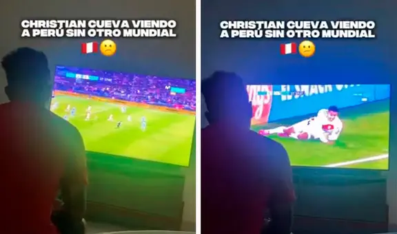Christian Cueva no quiso perderse el Perú vs Uruguay: captan a 'Aladino' viendo la eliminación al Mundial frente a su TV