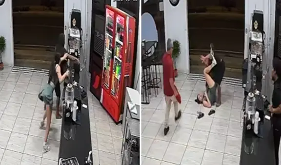 Mujer frustró robo en un restaurante al aplicar una llave de artes marciales y redes la felicitan: "Mis respetos"