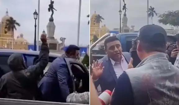 Ciudadanos increpan y lanzan huevo a alcalde de La Esperanza en plena Plaza de Trujillo: expresan indignación por inseguridad