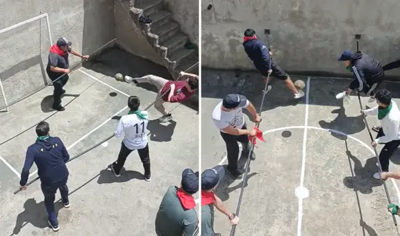 Hombres imitan fulbito de mesa en vida real y redes estallan: "Qué estafa, no giran"