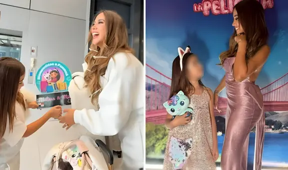 Melissa Paredes y su hija con 'Gato' Cuba brillaron en el avant premiere de 'La Casa de Muñecas de Gabby: La película'