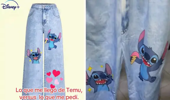 Joven pidió un pantalón jean con diseño de Stitch en Temu, pero quedó en shock al recibirlo: "Me confié"
