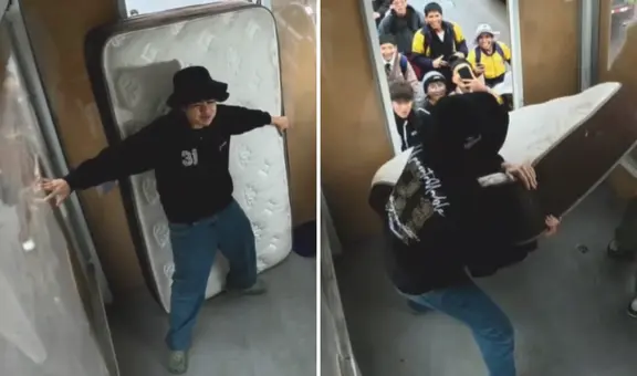 Fans del streamer Sacha casi se llevan su colchón durante activación publicitaria: "No jalen"