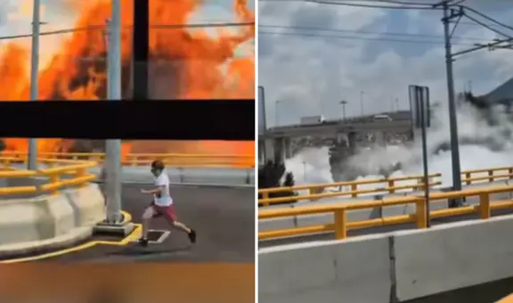 Pasajera de bus graba el preciso momento de la explosión de camión de cisterna de gas en México