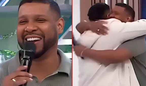 Pareja de Edson Dávila 'Giselo' aparece por primera vez en vivo en televisión y sorprende al conductor por su cumpleaños