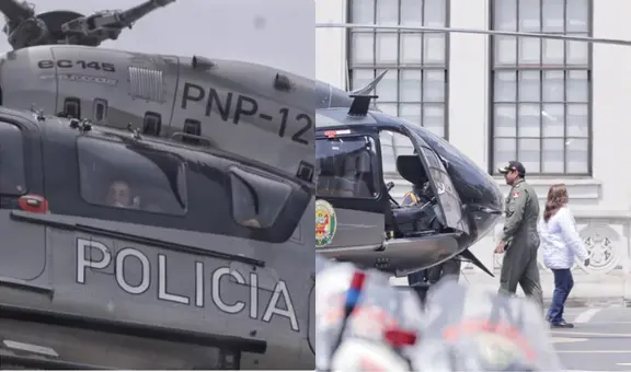 Dina Boluarte viajó en helicóptero desde Palacio de Gobierno hasta Lurigancho-Chosica