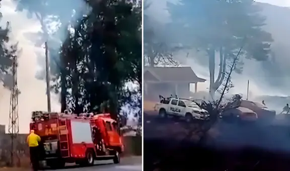 Voraz incendio se registra en almacén de vehículos de la Policía Nacional del Perú en Áncash