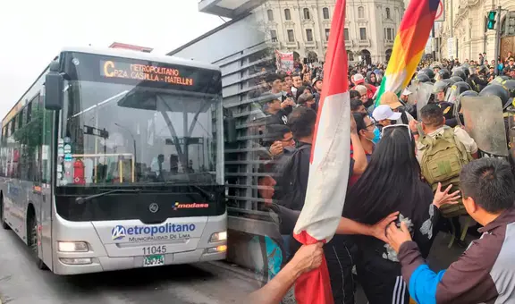 ATU suspende temporalmente servicio del Metropolitano en el Centro de Lima por manifestaciones