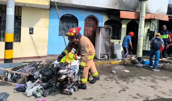 Comerciante pierde su mercadería tras voraz incendio en puesto de ventas en Trujillo